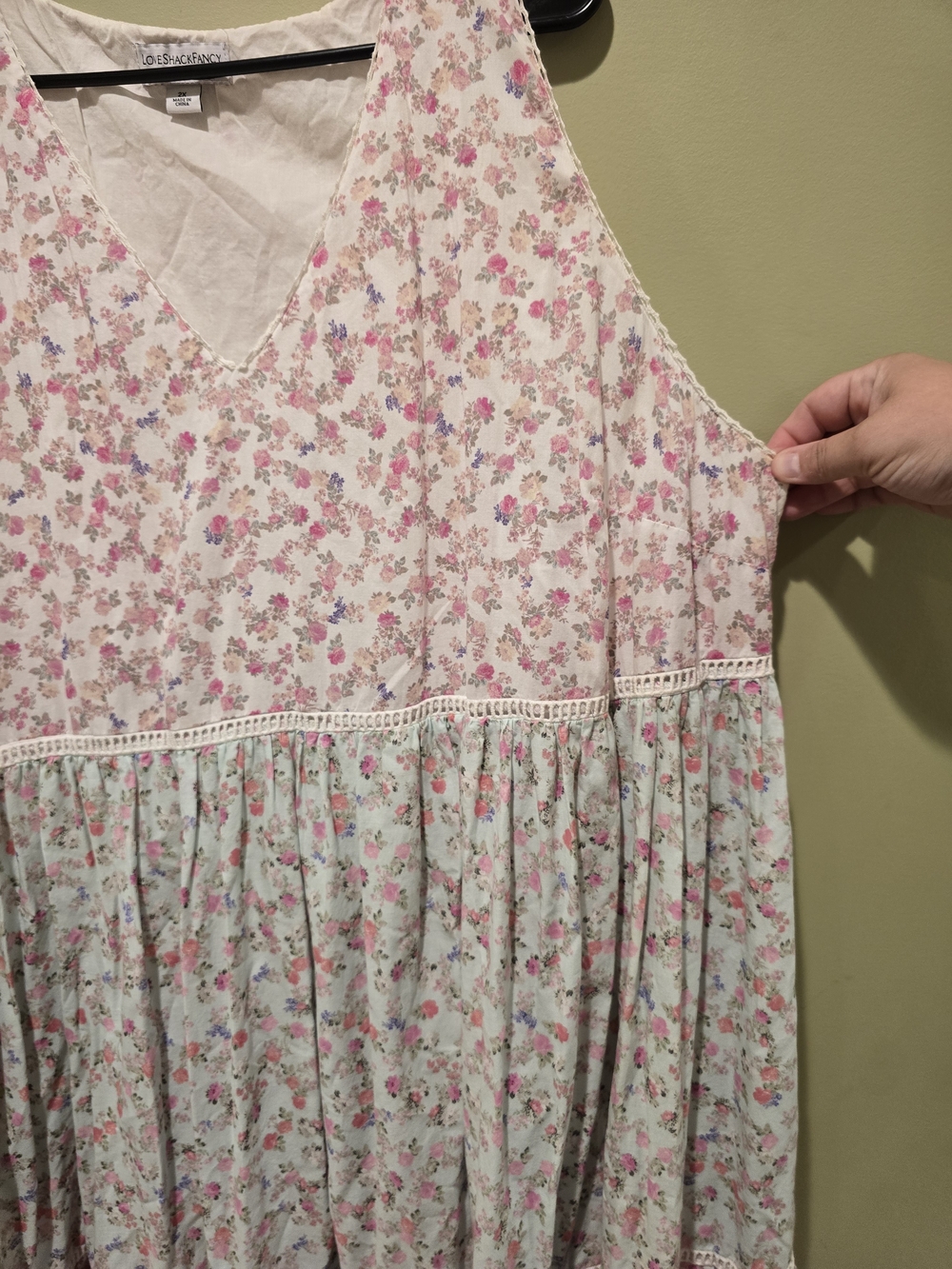 LoveShackFancy 100% Cotton Floral Tiered Midi Dress 2X - Picture 11 of 14